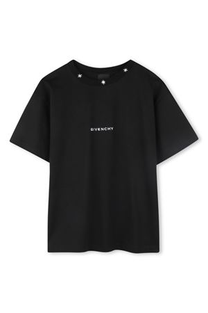 T-shirt in cotone biologico nero GIVENCHY KIDS | H3073309B